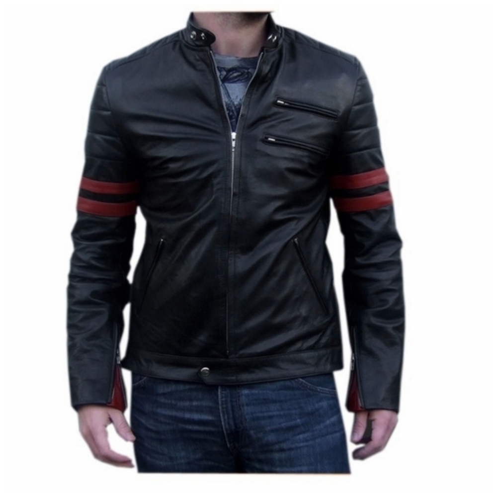 Lexther fashion/biker leather Jacket Men's L